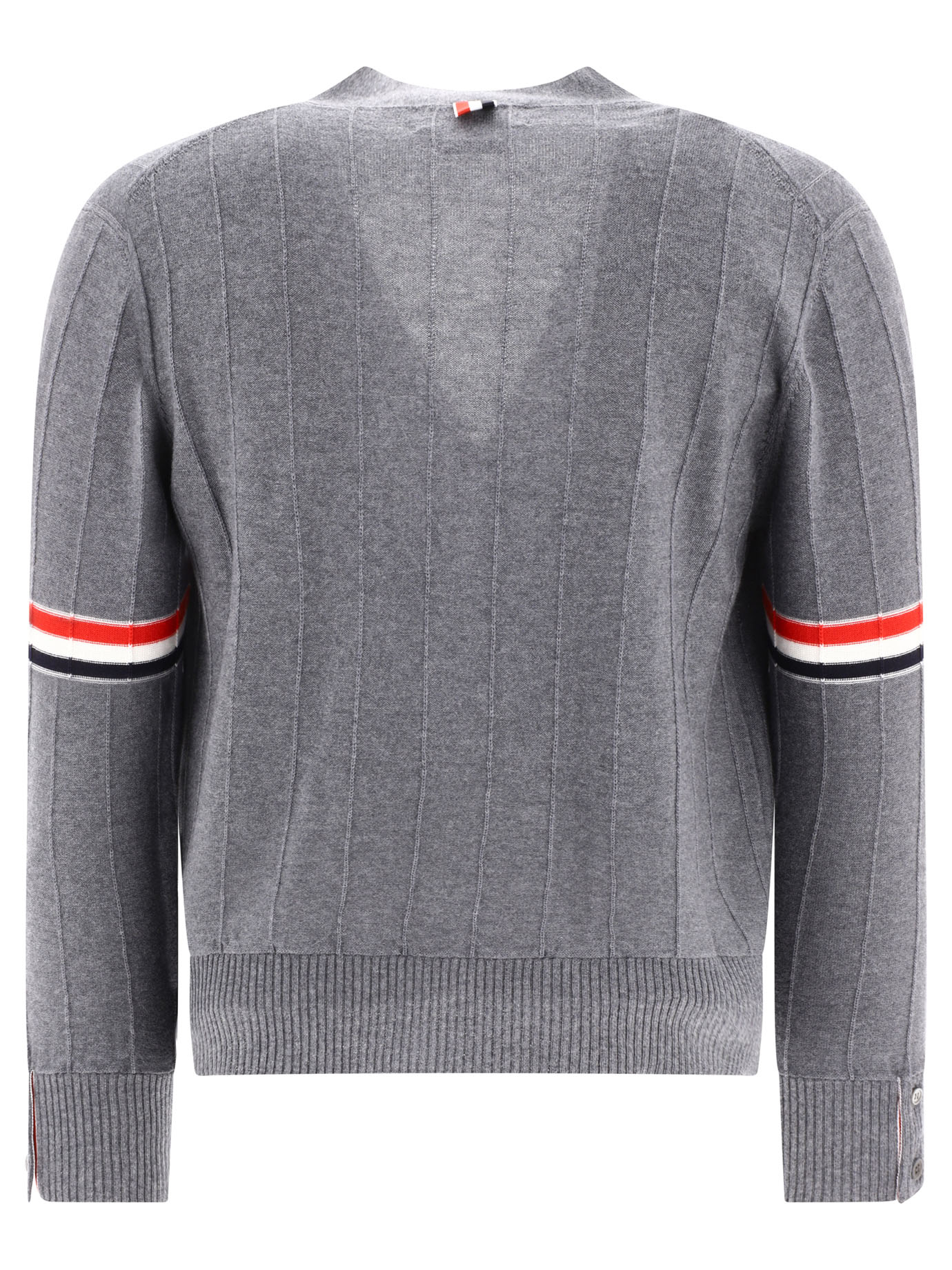 THOM BROWNE Grey RWB cardigan